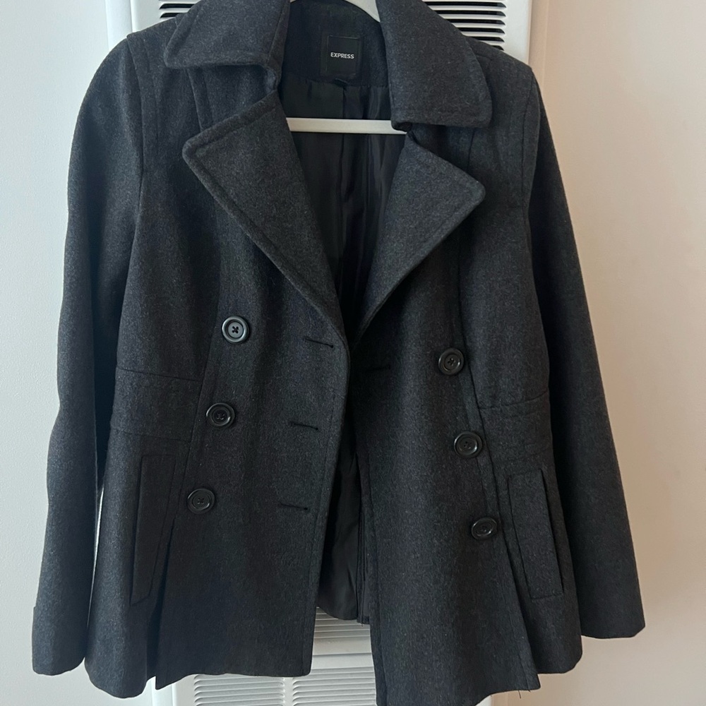 Express Women's Charcoal Peacoat